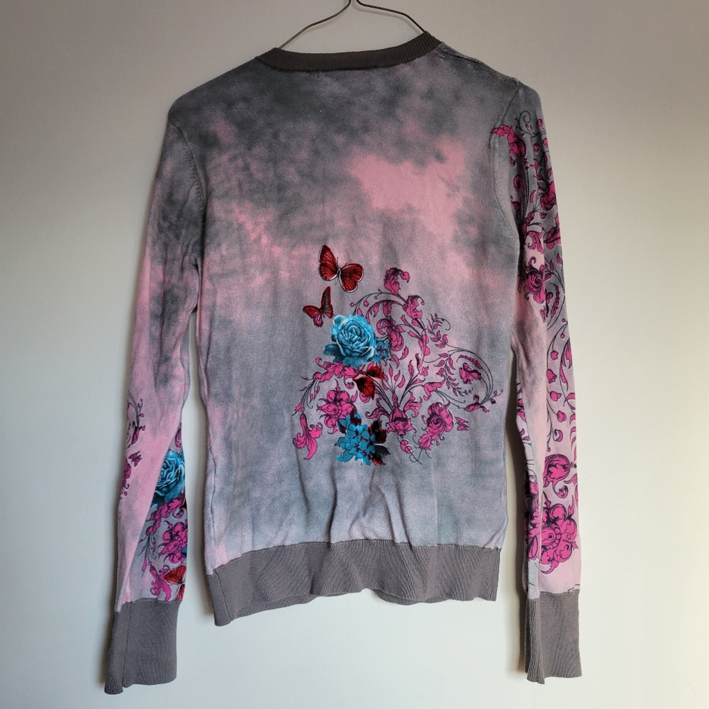Vertigo Paris Silk Floral Cardigan with Butterfly Accents, Size: Medium - Picture 16 of 16
